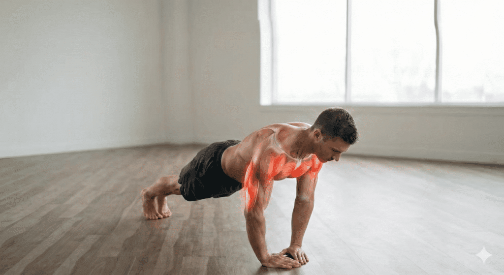 Flexiones diamante entrenamiento de fuerza superior sin pesas
