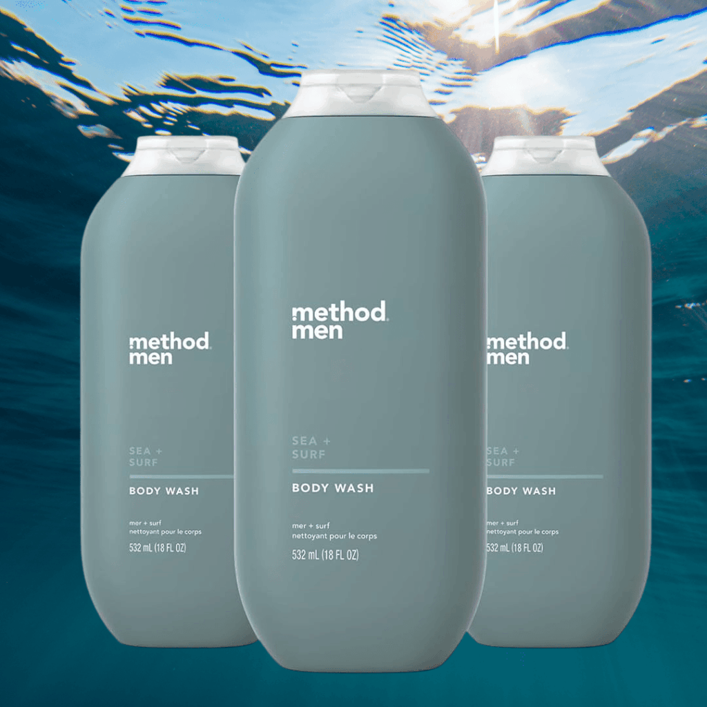 Gel de baño Method Men Sea Surf refrescante para hombres, ideal para después del gimnasio y layering cítrico.